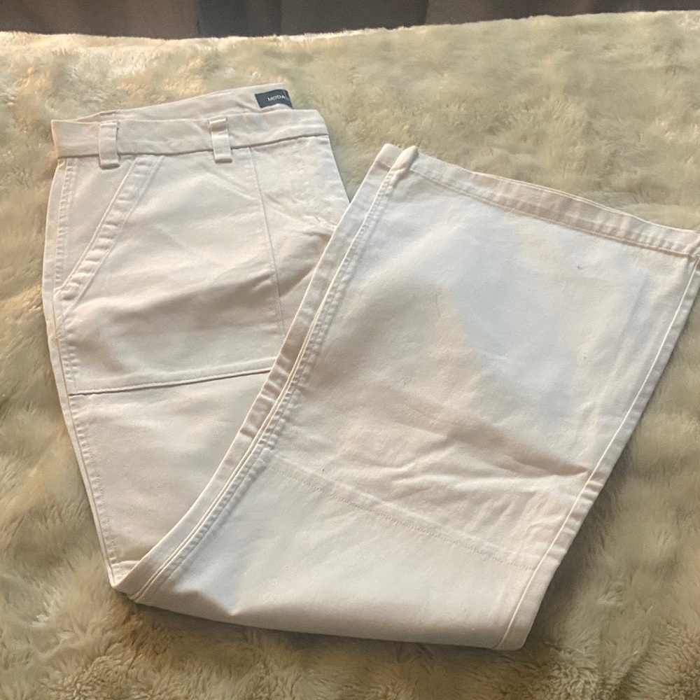 Moda White Flare & Wide Leg Jeans